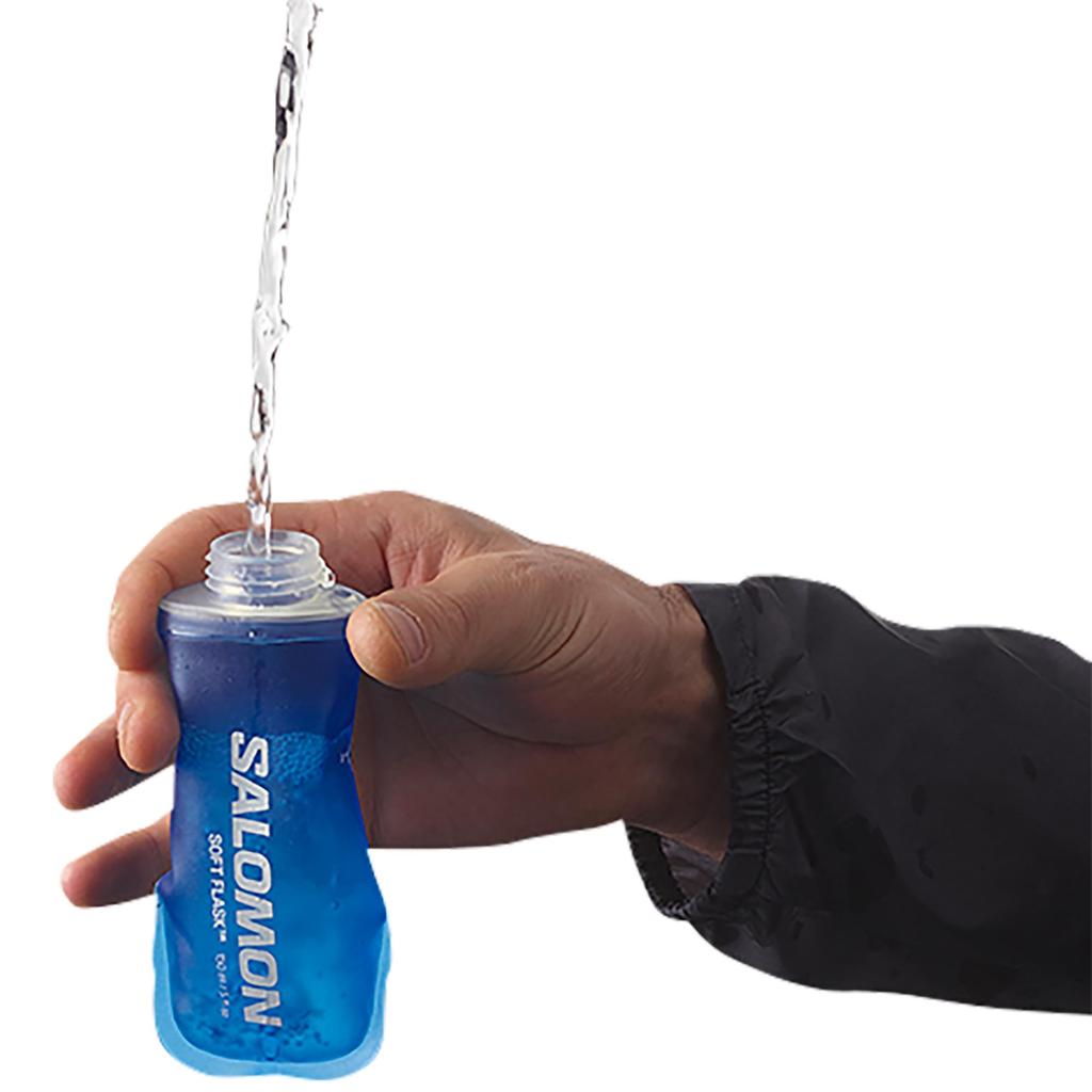 Salomon Hydration Bottle, Foldable, Portable, 2022 Model, SOFT FLASK 150ml5oz, 28oz Capacity (Soft Flask 1505 28oz), LC1916100, Free Clear Blue