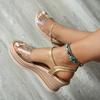 Fashion Heel Large-sized High-heeled Flat Sandals for Women, 2025 New Fashion Thick-soled and Comfortable Foreign Trade Women's Sandals