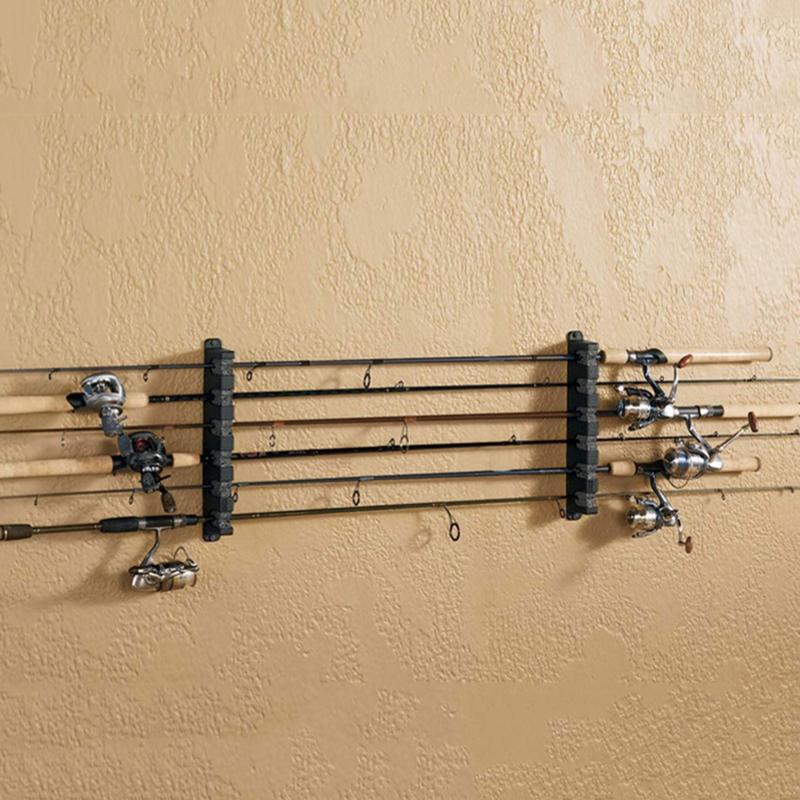 Portable Fishing Rod Rack Fishing Rod Storage Holder Wall Mount for Garage Carps Cabin Basement Holds 6/4/3 Fishing Rod