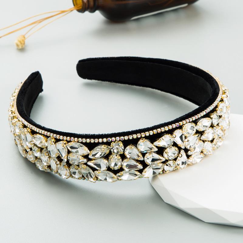 Kingcome New Fashion Personality Rhinestone Headbands Ins Style Versatile Baroque Full Diamond Headband Hair Accessories