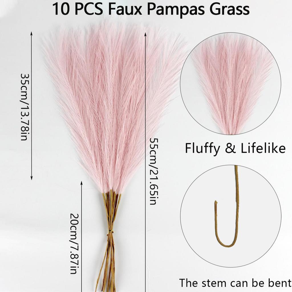 Artificial Pampas Grass & Cattails: Eternal Flower Wedding & Home Décor (55cm)