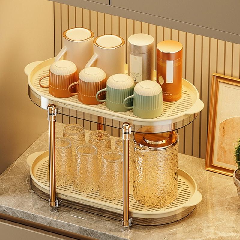 Small Cup Drainer Rack with Two Layer Double Layer Cup Holder Drainer Rack Suitable for Home or Office Cup Management