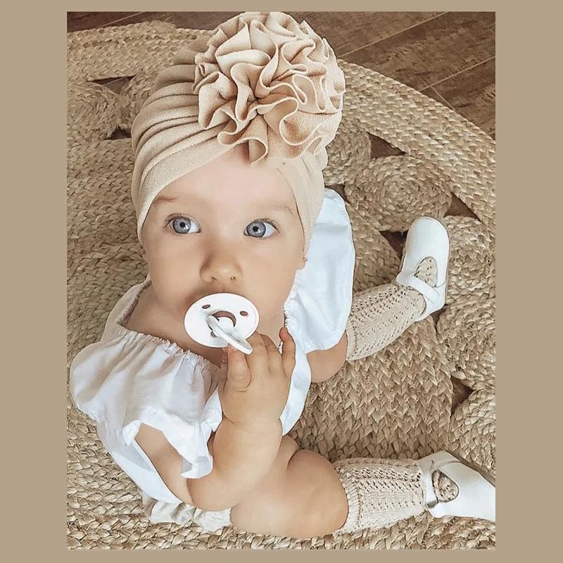 Turbante da Bambina Turbanti per Neonati Cappello Morbido con Fiori Deliziosi Cuffia Fasce per Capelli Cappello per Bambini Berretto Cappello per Fotografia Neonato