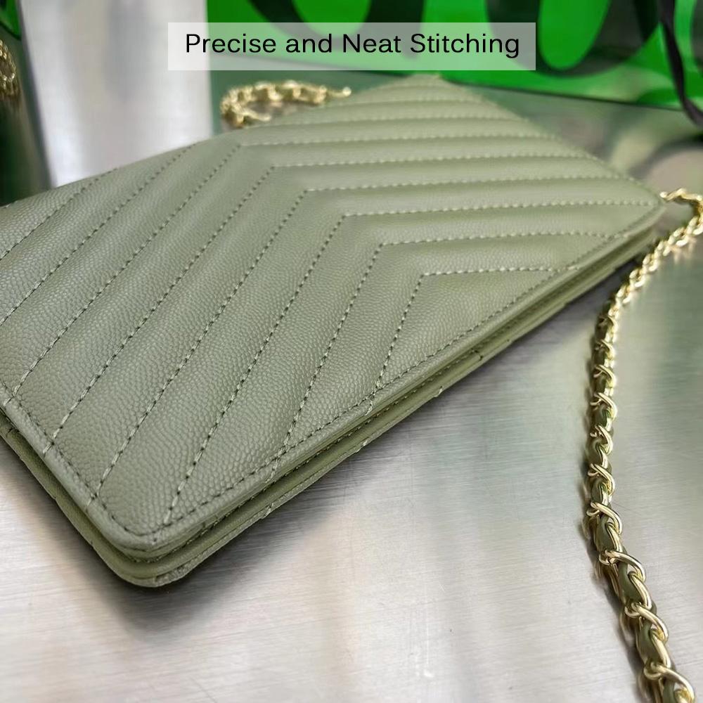 Mini Genți Crossbody pentru Femei din Piele Naturală Caviar cu Lanțuri Împletite, Geantă Mică de Umăr în Stil de Firmă, Poșetă Matlasată fără Logo