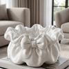 3D-Printed Petal Bow Storage Box Satin Ruffled Ornaments Desktop Storage Box Multi-Function Elegant Jewelry Storage Case