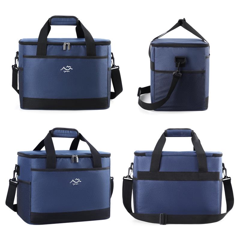Large Capacity Insulated Square Lunch Bag with Thickened Oxford Cloth and Aluminum Foil