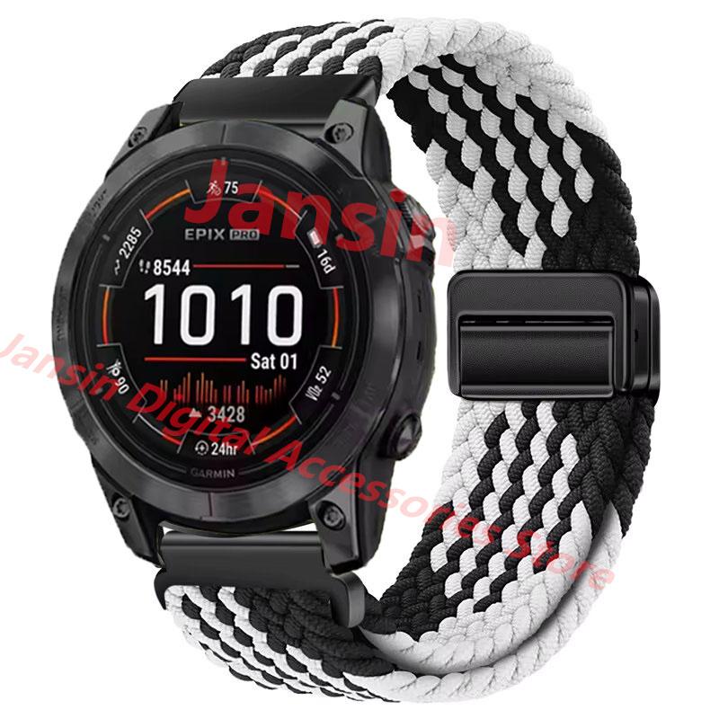 

Быстросъемный ремешок для Garmin 26 мм 22 мм, плетеный нейлоновый ремешок-петля с магнитной застежкой Correa для Garmin Fenix 5 instinct 2X Fenix 3, ремешок для часов Quick Fit 22mm&Black Connector