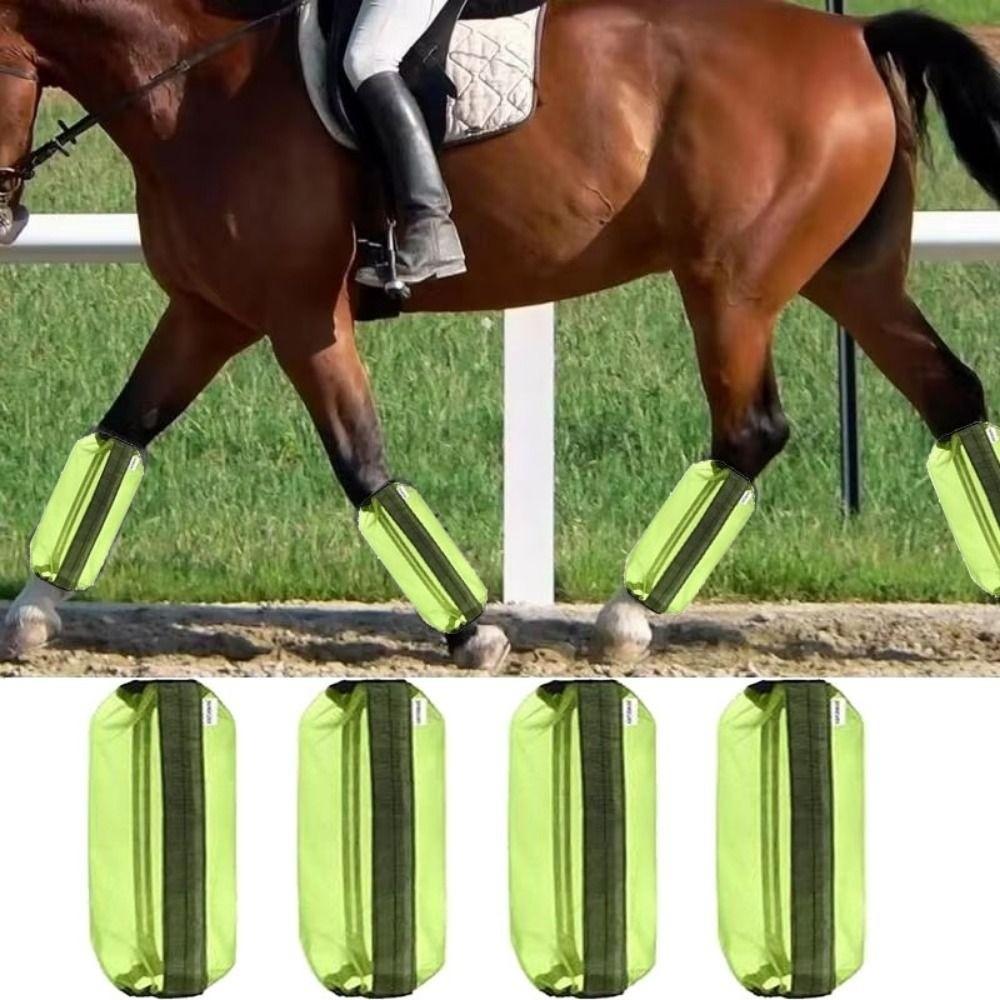 4Pcs Breathable Fly Boots for Horses Ventilated Mesh Fly Leg Wraps Horse Fly Sheets Outdoor Riding