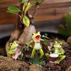 Resin Cute Frog Statue Fairy Garden Decor, Spring Outdoor Yard Flower Pot Patio Lawn Indoor Table Shelf Desk Decorations