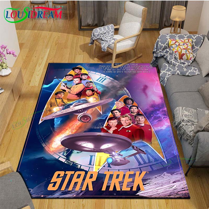 Fashion Famous Films S-Star-T-Trek Carpet Living Room Bedroom Bedside Mat Fashion Floor Mat Area Rug Door Mat Bedroom Decoration