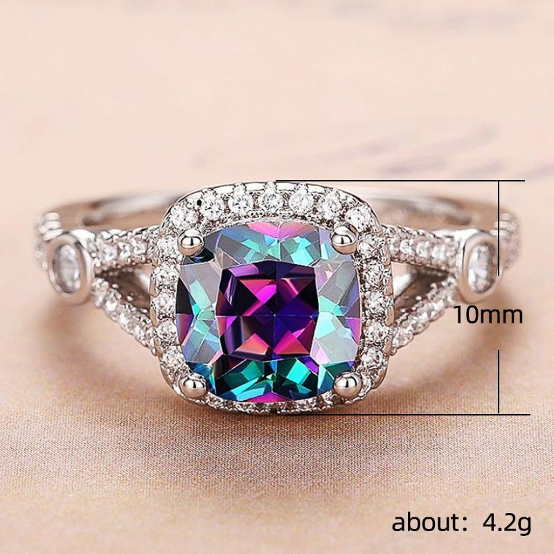 Lindon Classic Copper Alloy Zircon Ring Ladies Jewelry Wedding Promise Party Gift