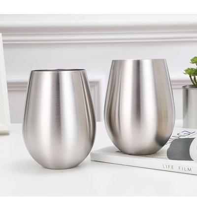Edelstahl-Bierbecher, Weinbecher, großer Bierkrug, Cocktail-Weingläser, eiförmiger großer cooler Metallbecher, Trinkgeschirr