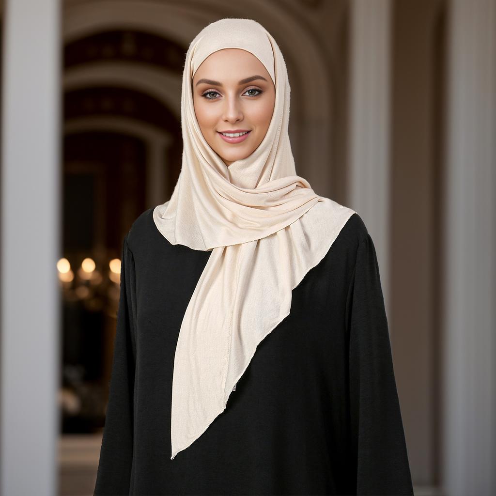 Luxury Solid Modal Jersey Hijab Scarf Instant Bufanda For Woman Ready to Wear Casual Wrap Islamic Headscarf Turban Femme 68*68cm