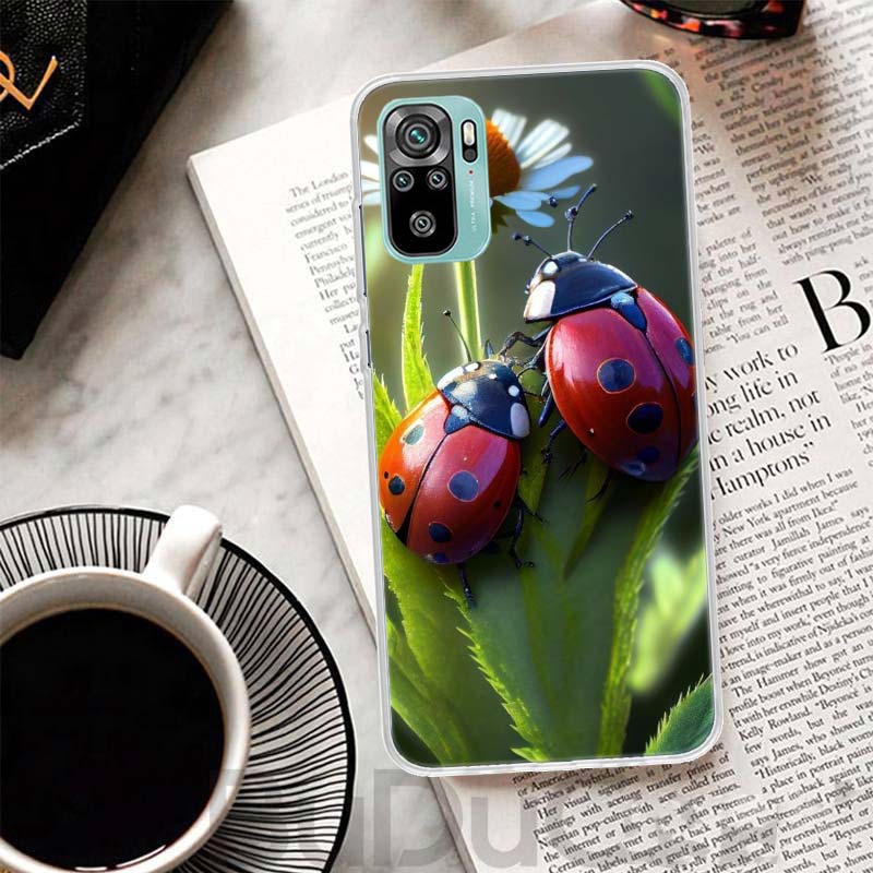 Insect Seven-Star ladybug Cover For Xiaomi Redmi Note 10 9S 9 8T 8 Pro 7 5 Mi 9T 10T 11T 12T 11 12 Lite 12X A3 A2 A1 Print Coque