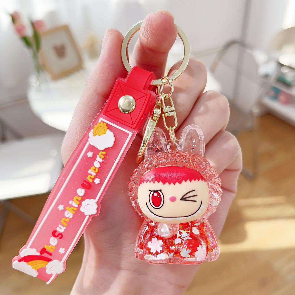 Acrylic Quicksand Oil Mini Keychain Bag Small Pendant Key Chain