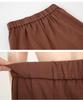 Seedless DBXM0451 Pants with Elastic Brown Women's Maxi-Length Wide-Leg Back,