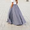Ladies' Fashionable, Elegant, Versatile Temperament Plaid Mid Length, High Waist, Large Swing Skirt With A Sense Of Drape, Half Skirt