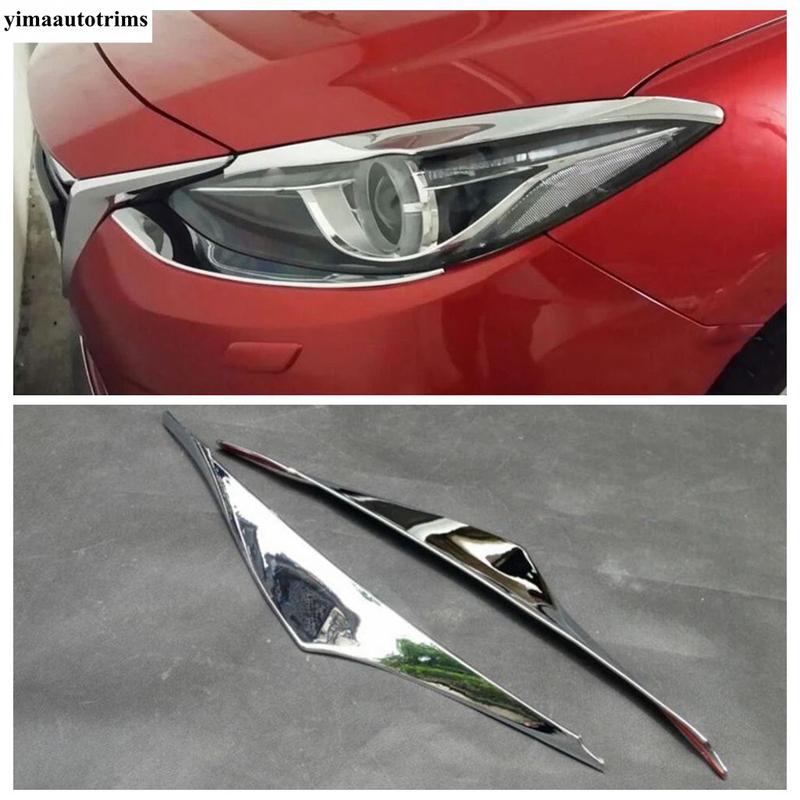 Front Head Light Lamp Eyelid Eyebrow Strip Decoration Cover Trim ABS Accessories For Mazda 3 AXELA Hatchback Sedan 2014 - 2016