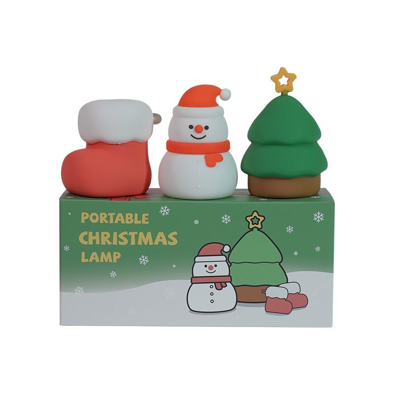 New Christmas Snowman Nightlight Eye Protection Bedroom Sleeping Lights Colorful Atmosphere Christmas Decorative Lights.