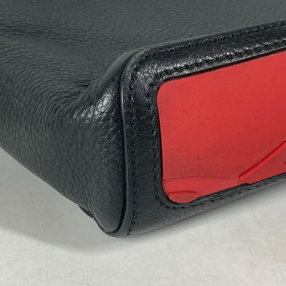 Christian Louboutin Logo Kibi Vanity bag Hand Bag Leather Black