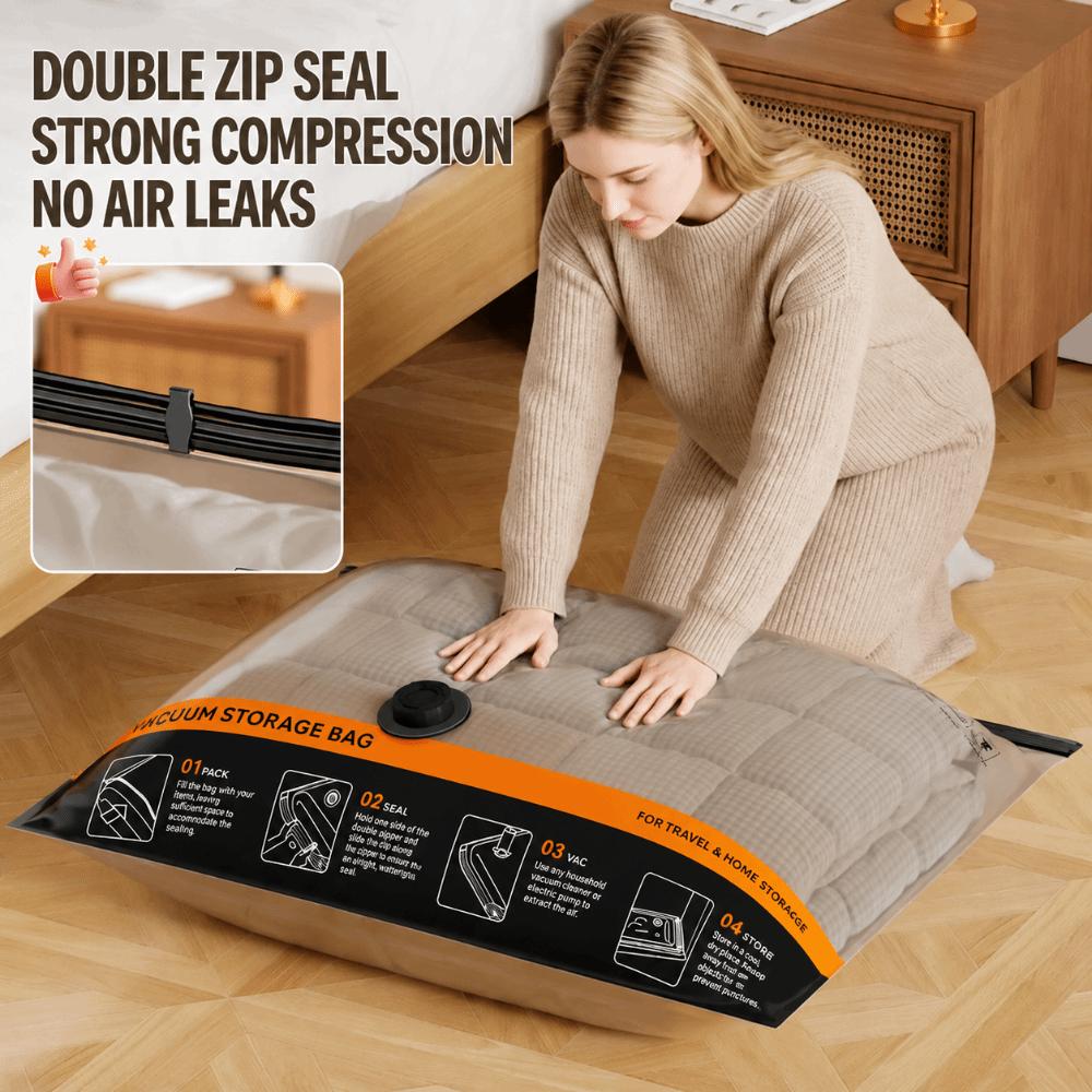 Space Saving Vacuum Compression Bag Double Seal Compression Bag Vacuum Storage Bag  Home Closet