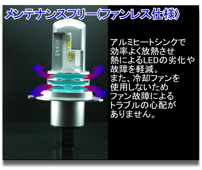 Nichisei Kogyo POLARG LED Headlamp Bulb 12V H4 4200K Equivalent To Halogen Bulb Easy High Luminous Flux Vehicle Inspection Reliable Genuine Bulb