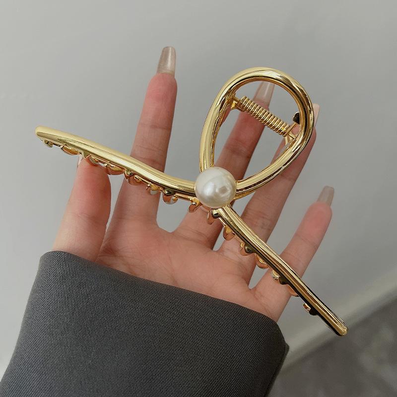 New Punk Geometric Metal Gold Silver Simple Hair Clip Claw for Women Trendy Large Crab Catches Clamp Korea Headwear Accessories