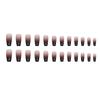 24 Pcs White Pure Desire Gradual Change Ebony Sauce Fashion Versatile Ballet Nail Fake Nail Finished Wear Nail