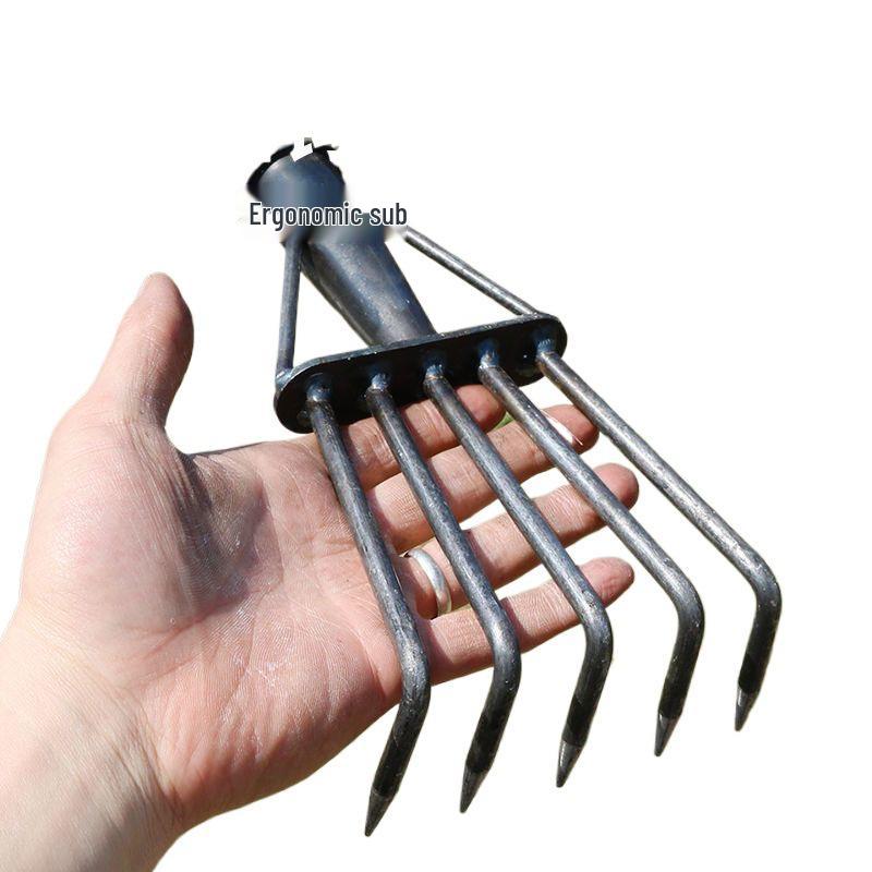 Five-Tooth All-Steel Rake for Beach, Clam Digging, and Gathering Seafood