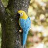 Simulated Blue Parrot Tree Hanging Statue Ornament Creative Bird Sculpture Outdoor Courtyard Garden Climbing Tropical Birds Gift