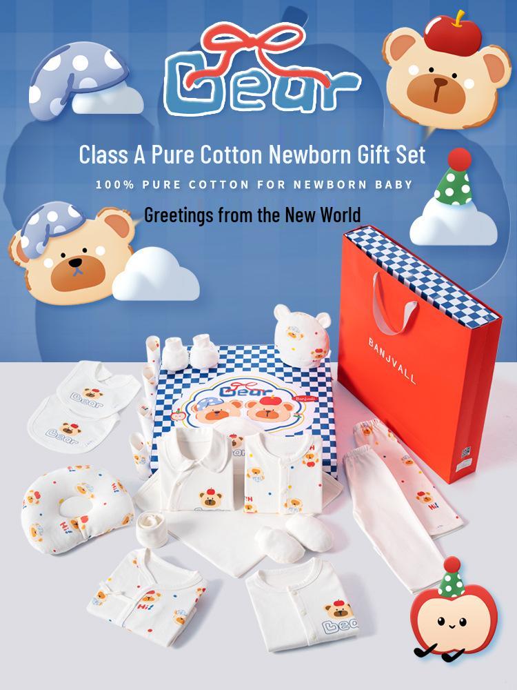 Autumn/Winter Newborn Baby Clothes High-End Pure Cotton Gift Set