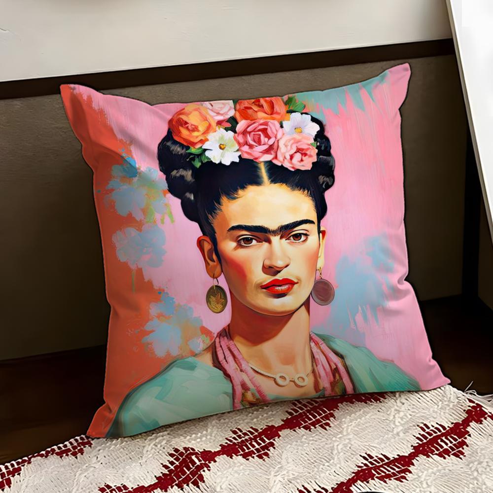 FFrida KKahlo Painting Art Cushion Cover Reversible Soft Durable Pillow Cover Home  Car MultiScene Use for Daily Comfort