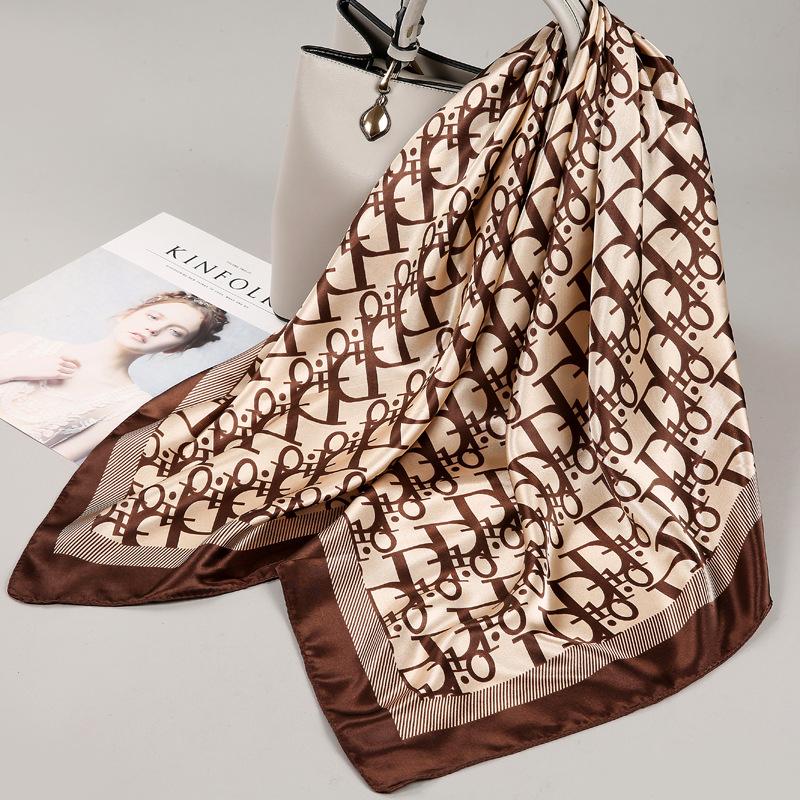 Women Silk Square Scarf Lady Bandana Head Wrap Shawl Satin Foulard Female Large Hijab Neckerchief Scarves Pashmina Headband