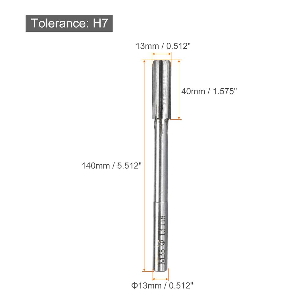 Chucking Reamer 2.5mm-13mm H7 Machine Reamer Straight Flute M35 High Speed Steel Reamer Bit for Steel Aluminum Plastic Wood