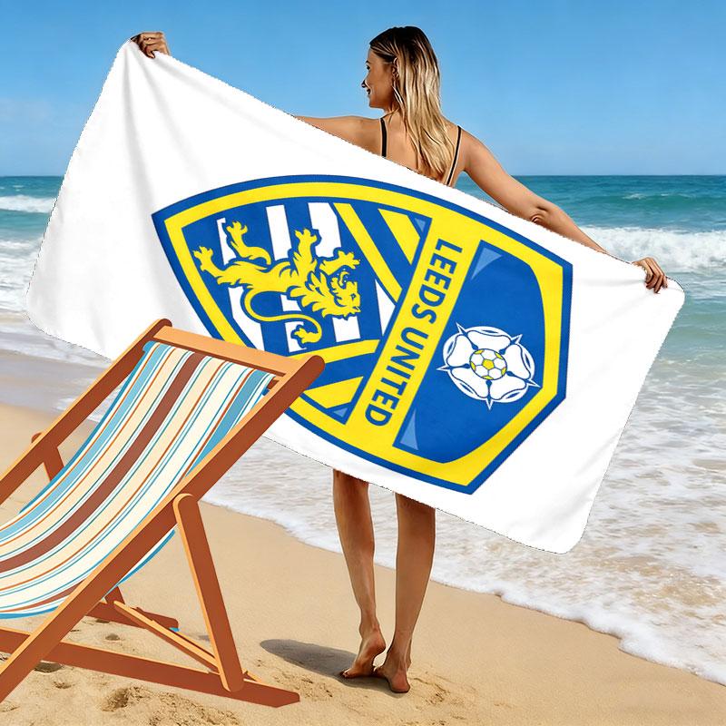 Leeds United A.F.C. logo Plážová osuška, Velká měkká rychleschnoucí osuška pro pláž, kempování, plavání