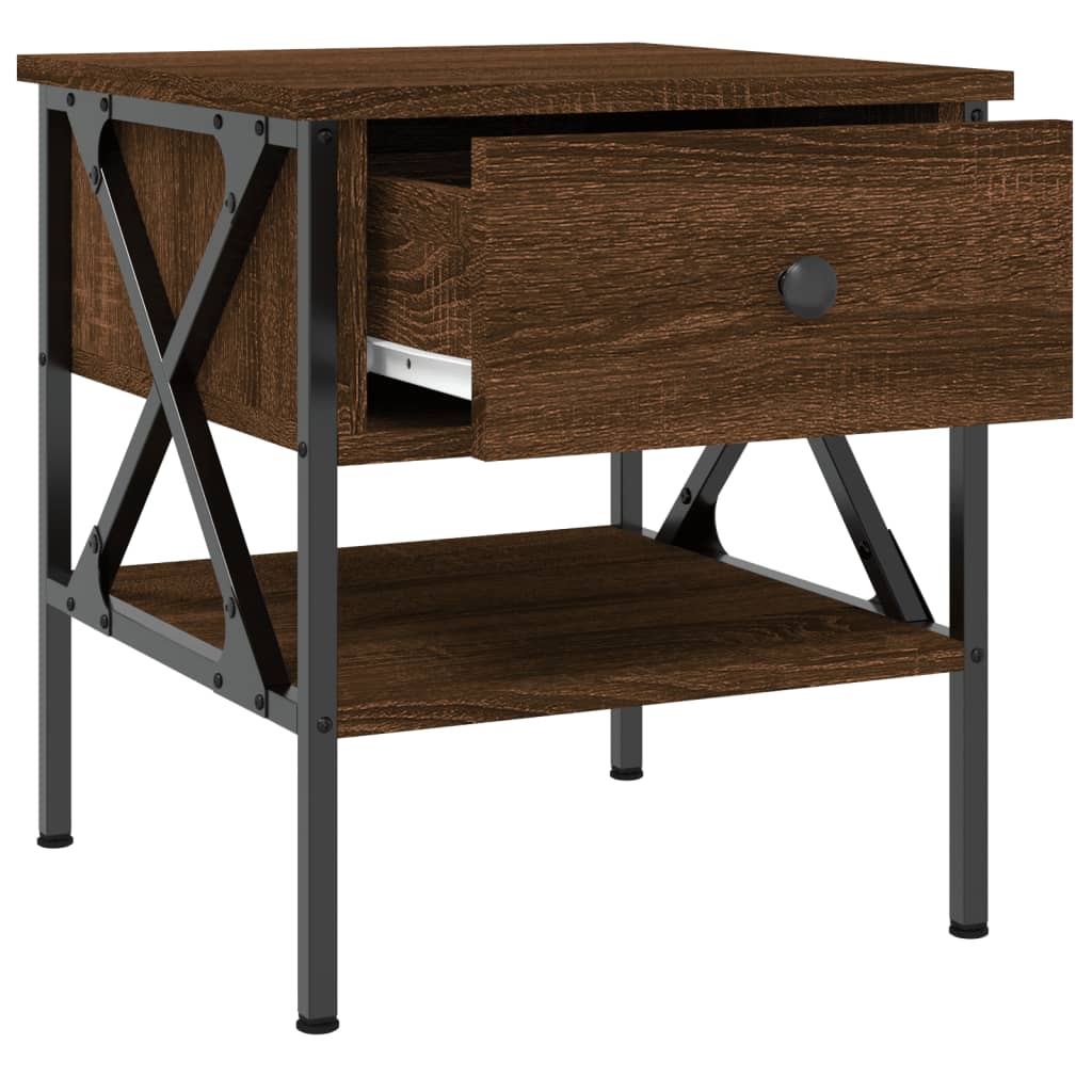 Nightstands 2 Pcs Brown Oak Effect 40 X 42 X 45 Cm Engineered Wood