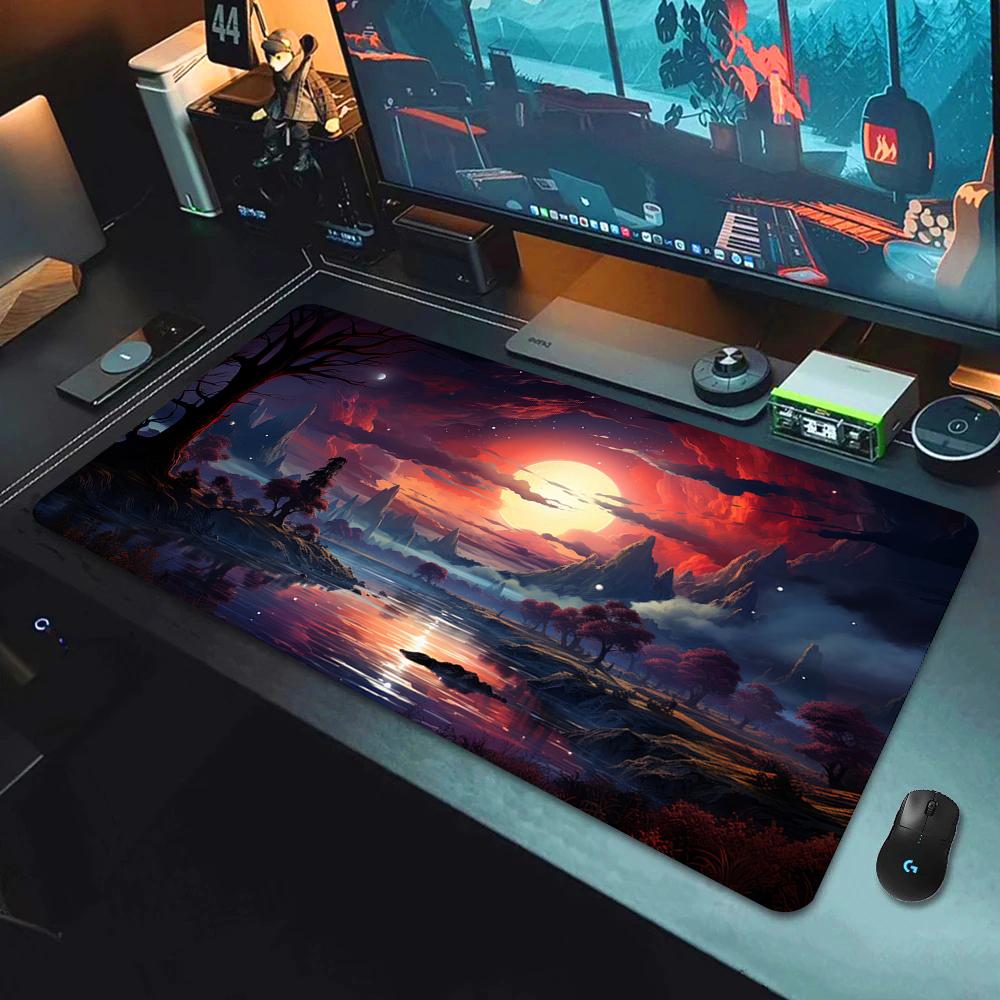 Fantasy Cherry Blossom Tree Mouse Pad Large Computer Keyboard Pads Anime Game Mousepad Game Mats Amazing Landscape XXL Desk Mat