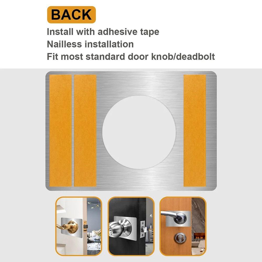 1Pcs/2Pcs Repair Braces Door Plate Reinforcement Cover Deadbolt Hole Handle Knob Fixing Ball Lock Mounting Plate Bracket Garage