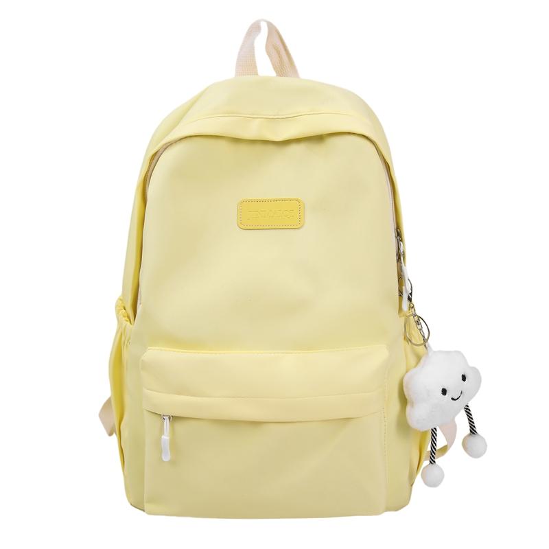 Школьный рюкзак для средней школы, женский рюкзак, однотонный рюкзак жёлтый