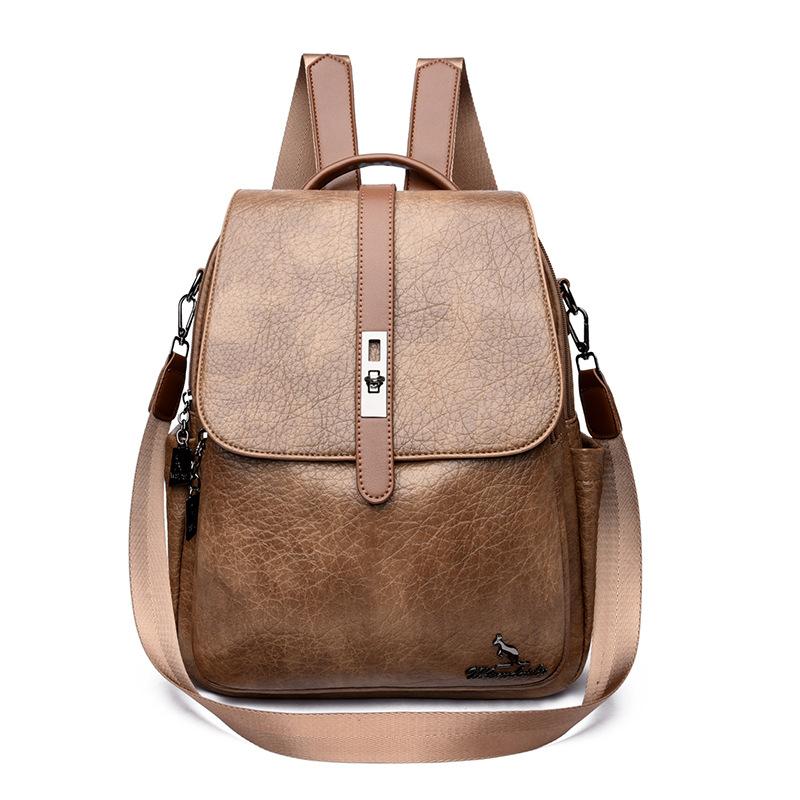 PU Backpack Women's Large Capacity Backpack Lightweight Travel Student Schoolbag