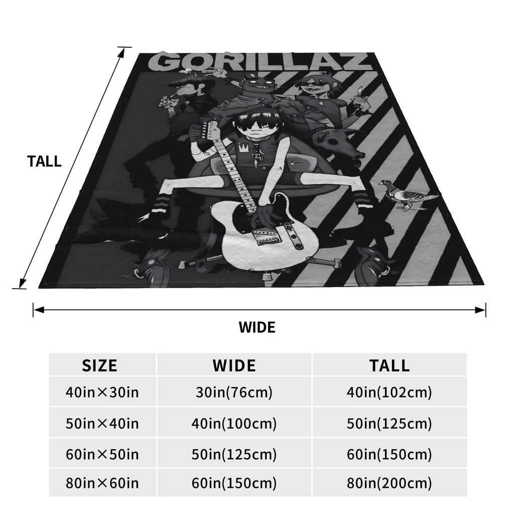 Music Band G-gorillazs Blanket Warm Funny Plush Throw Blanket For Kids Adult Home Decor Flannel Bedspread Bed Cover