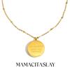 MamacitaSlay 316L Stainless Steel Zircon Shell Letter Pendant Necklace Party Waterproof Jewelry Women's Elegant Neck Jewelry