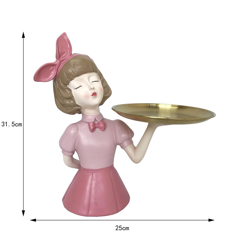 Simple Girl Tray Decorative Item Luxury Home Decoration Craft Table Entrance Hall Key Storage