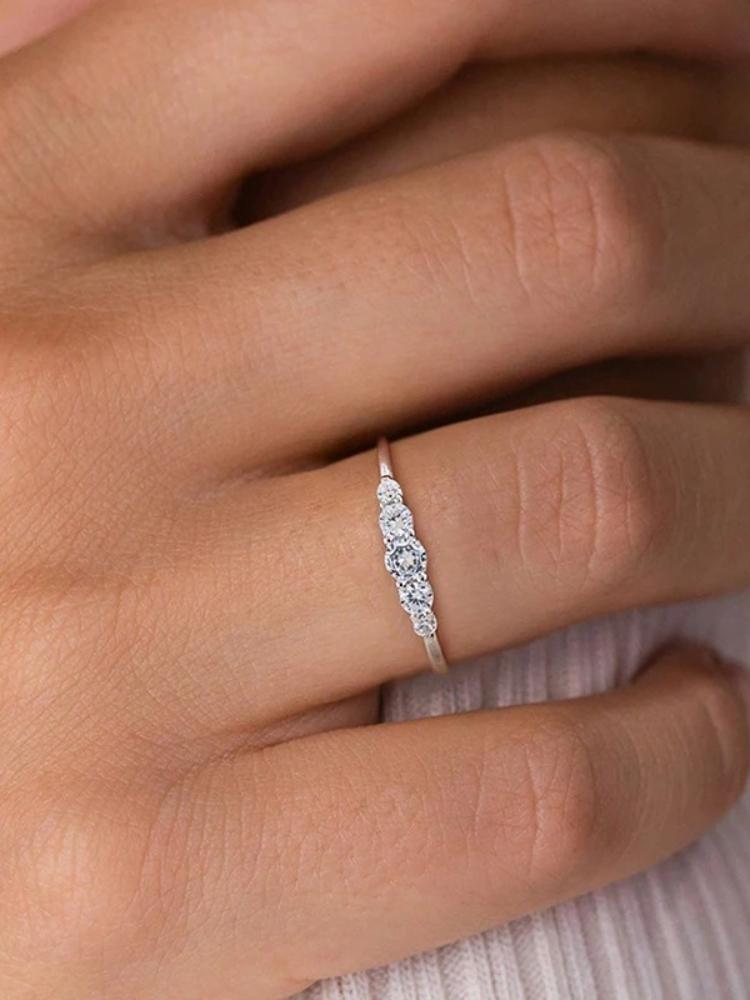 925 Sterling Silver Full Zircon Simplicity Fashion Gorgeous Ring For Women Engagement Wedding Luxury High Quality Fine Jewelry