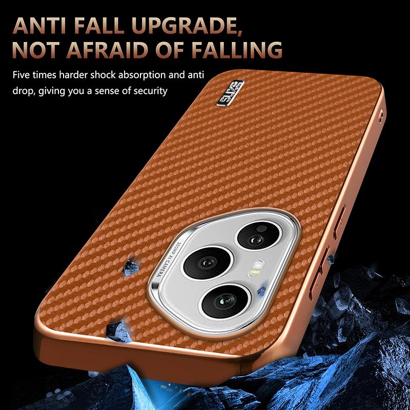 Custodia per Huawei Honor 400 Pro Lusso Placcatura PU Fibra di Carbonio Cover Posteriore Protettiva per Custodia Guscio Telefono Huawei Honor 400 400Pro