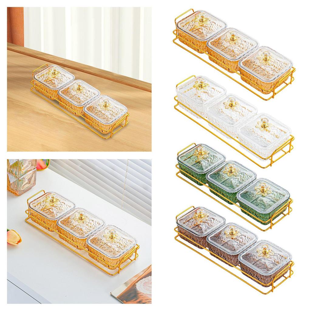 3 Bowls to Serve with Lid And Dessert Screen Covers