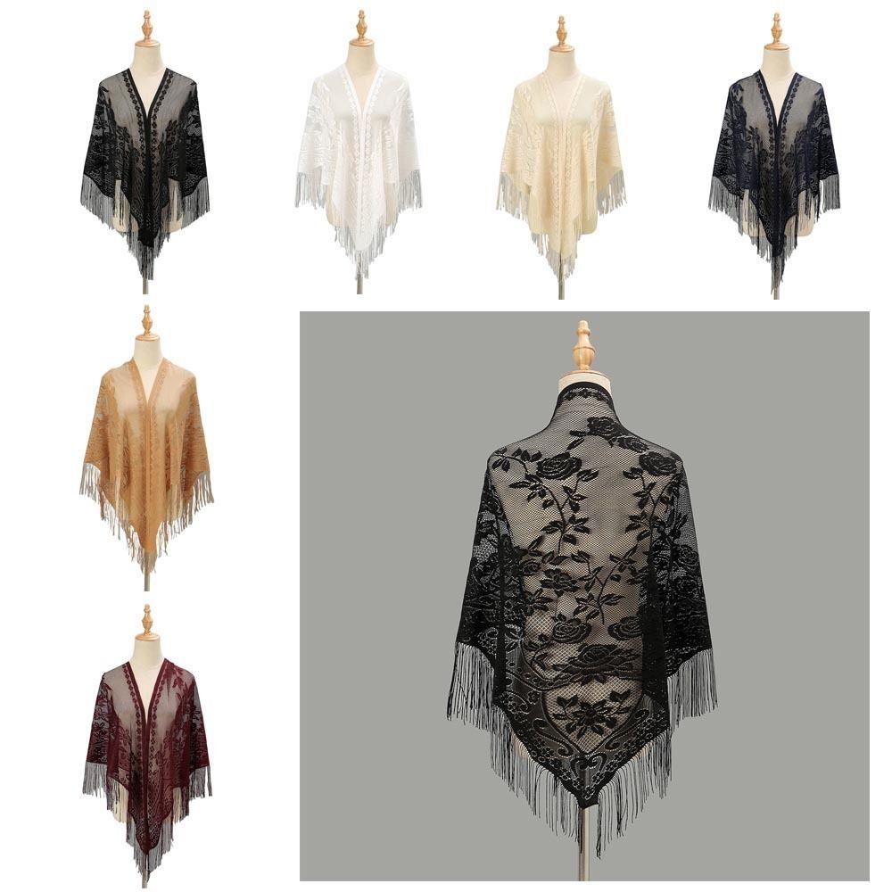 Hollow Women Shawl Multicolored Tulle Shawl Cloak Fashion Scarf Party
