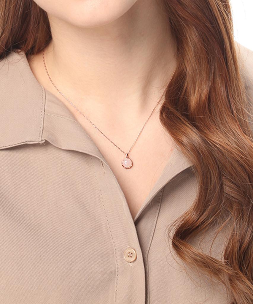 Ellejewelry Rose Quartz Necklace Elbrnn053