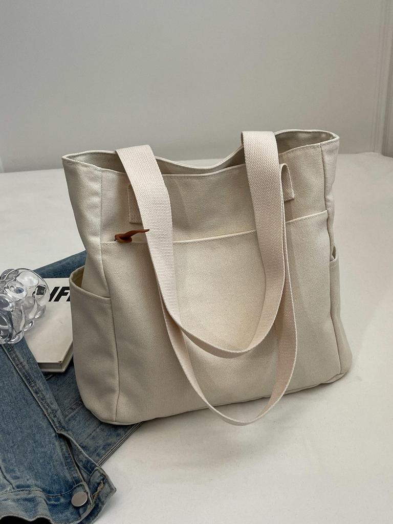 Versatile Large Capacity Single Shoulder Canvas Tote Bag