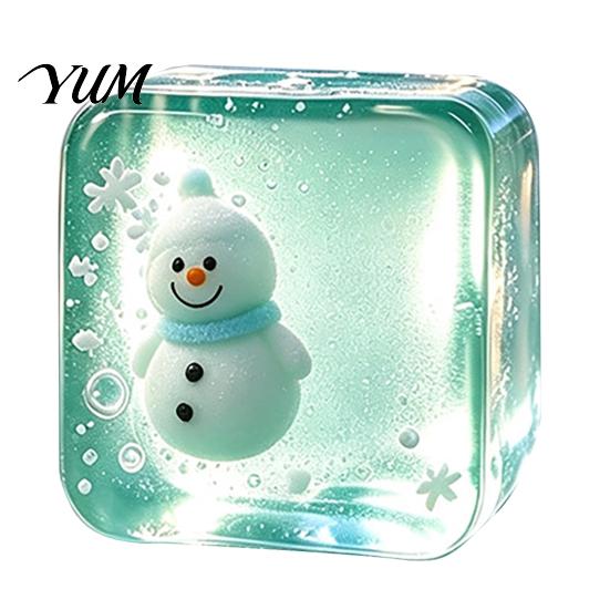 Stress Relief Toy for Halloween Christmas, Anxiety Reduction Ice Cube Squeeze Relieving Toy, Slow Rising Clear Sensory Holiday Gift Rebound